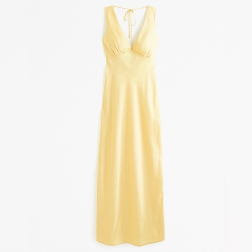 NWT Abercrombie & Fitch Cowl Back Yellow Dress